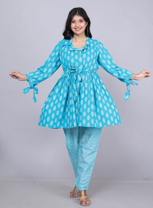 Azure Skies Belted Cotton Dream Coord Set