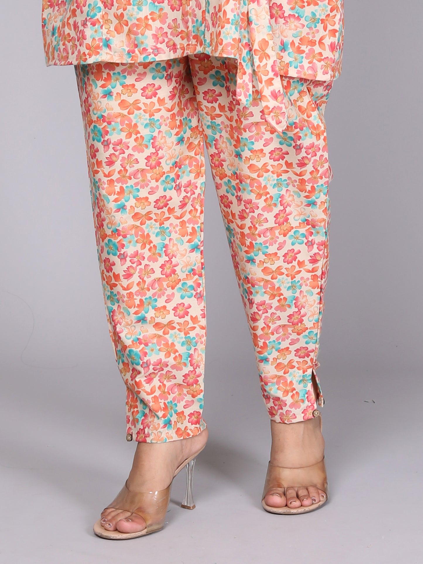 Pink Floral Printed Cotton Dream Coord Set