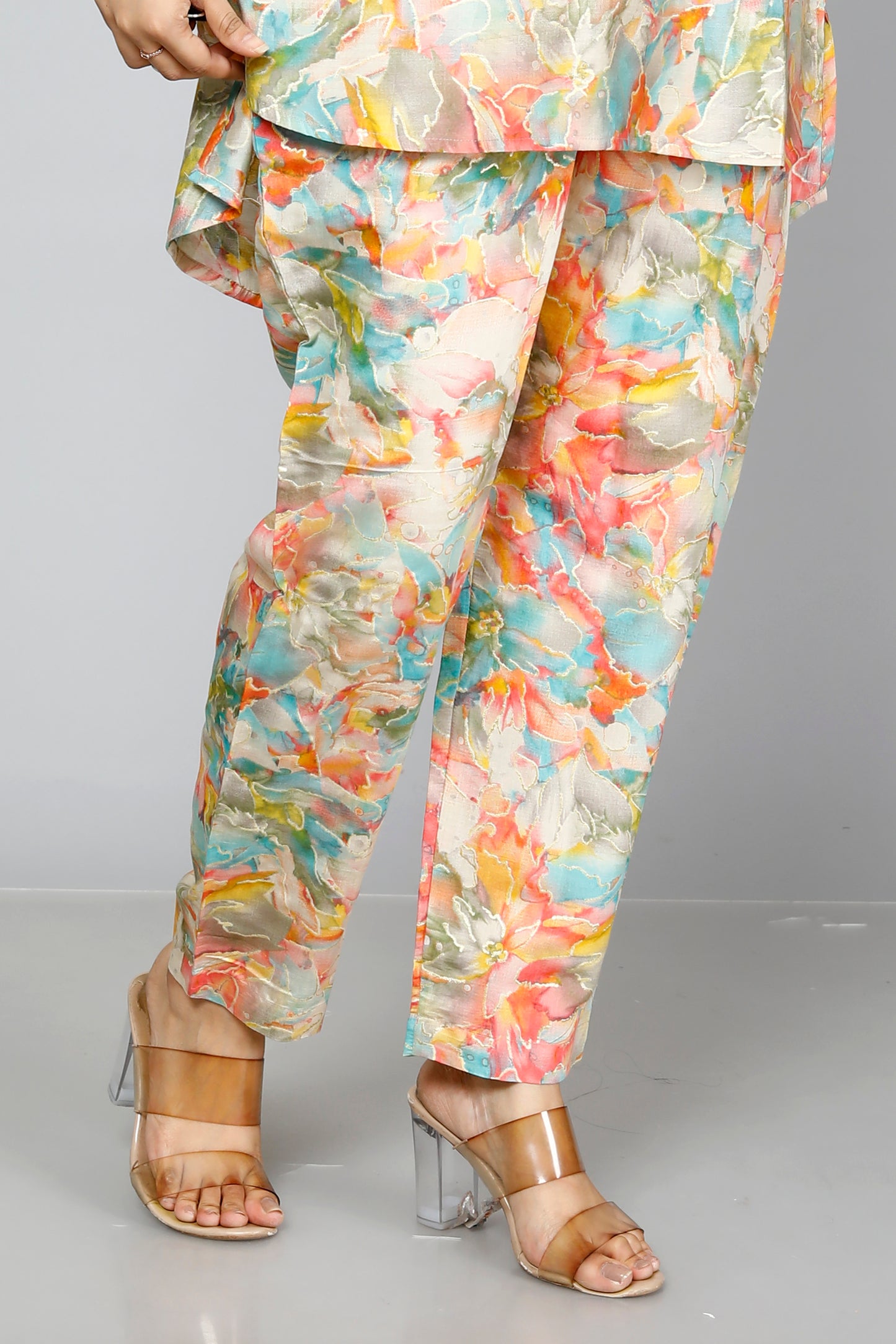 Multicolor Floral Printed muslin Coord Set