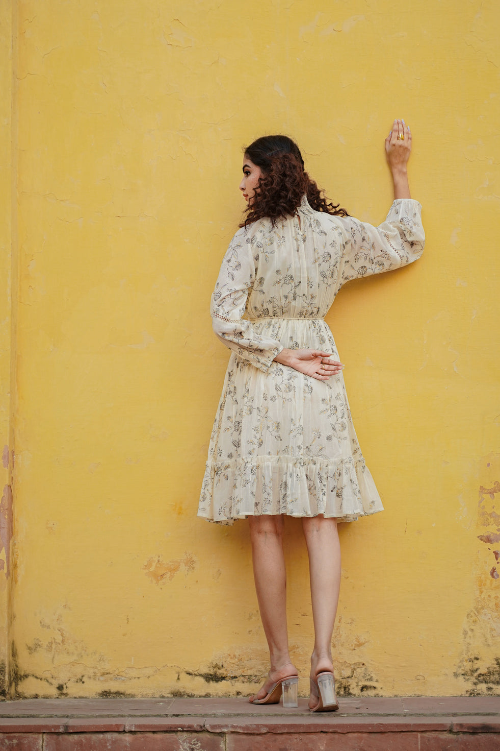 HIGH NECK FLORAL DRESS